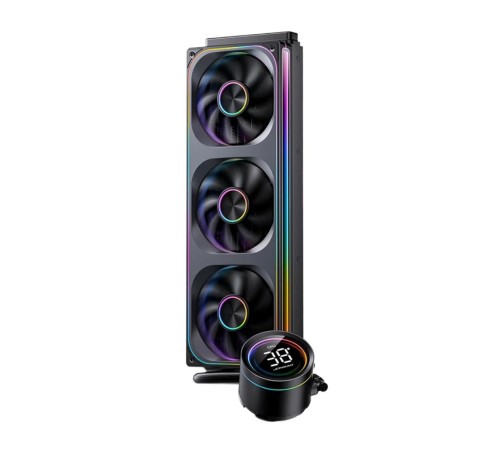 Система жидкостного охлаждения/ Water Cooling System JONSBO TH-360 Black (300W, 360mm, LED temp., Black, ARGB/ Fans: 3x120mm, 62.4CFM, 37.3dBA, 2400RPM/ Pump height 72mm, 30dBA, 2400RPM, Rad thickness 27mm/ S: 1851, 1700, 1200, 115X, AM5, AM4) Система жидкостного охлаждения/ Water Cooling System JONSBO TH-360 Black (300W, 360mm, LED temp., Black, ARGB/ Fans: 3x120mm, 62.4CFM, 37.3dBA, 2400RPM/ Pump height 72mm, 30dBA, 2400RPM, Rad thickness 27mm/ S: 1851, 1700, 1200, 115X, AM5, AM4)