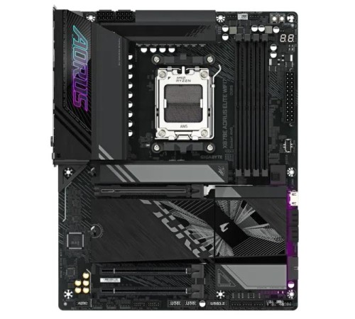 Материнская плата GIGABYTE X870E AORUS ELITE WIFI7, AM5, X870, 4*DDR5,  4*SATA, 4*M.2, 7*USB 3.2, 2*USB 2.0, 2*Type-C, 3*PCIx16, HDMI, ATX