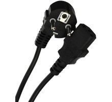 Кабель/ Кабель компьютер --> розетка 220V ( угловая Евровилка) <VDE> 3G*0,5mm2 VCOM <CE021-CU0.5-1.8> , 1.8м