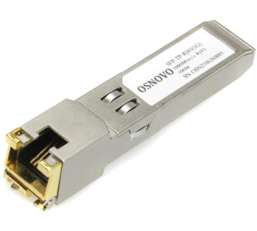 Трансивер/ OSNOVO OSNOVO Медный SFP модуль Gigabit Ethernet с разъемом RJ45 до 100 м Трансивер/ OSNOVO OSNOVO Медный SFP модуль Gigabit Ethernet с разъемом RJ45 до 100 м