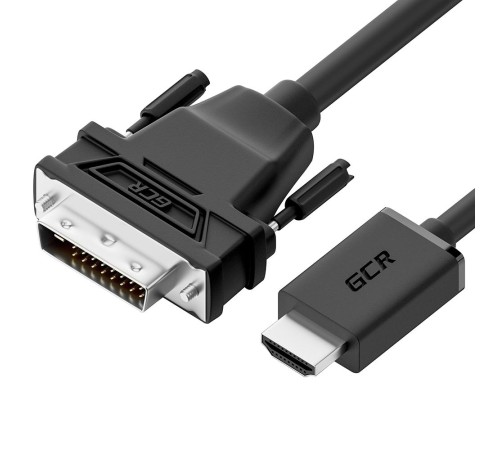 GCR Кабель 0.5m HDMI-DVI, 19M / 25M Dual Link, черный, 30 AWG, двойной экран, GCR-55518
