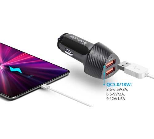 Defender Автомобильное ЗУ UCA-81 2xUSB QC3.0, 36W