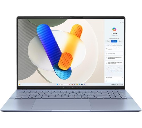 Ноутбук/ ASUS S5606CA-RI174W 16"(2880x1800 OLED)/Intel Core Ultra 7 255H(2Ghz)/32768Mb/1024PCISSDGb/noDVD/Int:Intel Arc graphics/Cam/BT/WiFi/75WHr/war 1y/1.5kg/Mist Blue/Win11Home