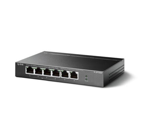 Коммутатор/ 4-port 10/100 Mbit / s unmanaged PoE + switch with 2 10/100 Mbit/s Uplink ports, metal case, desktop installation, 4 802.3 af/at PoE+ ports, 2 10/100 Mbit/s Uplink ports
