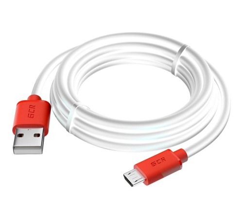 GCR Кабель 3.0m MicroUSB, белый, красные коннекторы, быстрая зарядка, 28/24 AWG, GCR-53218 GCR Кабель 3.0m MicroUSB, белый, красные коннекторы, быстрая зарядка, 28/24 AWG, GCR-53218