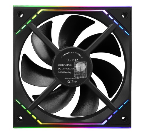 Кулер для корпуса/ Case Cooler Thermalright TL-M12 (120x124x25mm, 4-pin PWM, ARGB, 47.6CFM, 23.2dBA, 1500RPM, Black) Кулер для корпуса/ Case Cooler Thermalright TL-M12 (120x124x25mm, 4-pin PWM, ARGB, 47.6CFM, 23.2dBA, 1500RPM, Black)