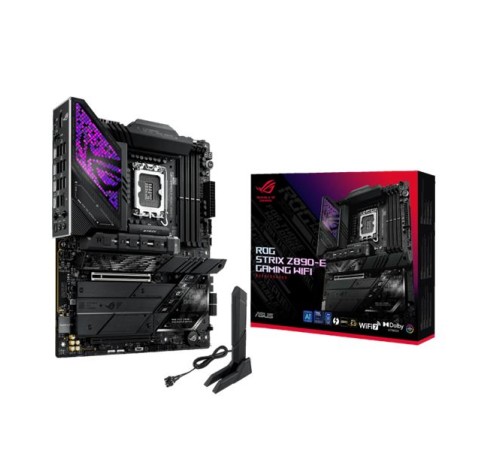Материнская плата ASUS ROG STRIX Z890-E GAMING WIFI, LGA1851, Z890, 4*DDR5, 4*SATA, 7*M.2, 10*USB 3.2, 2*Type-C, 2*PCIx16, 2*Thunderbolt™ 4, HDMI+DP, ATX; 90MB1IM0-M0EAY0