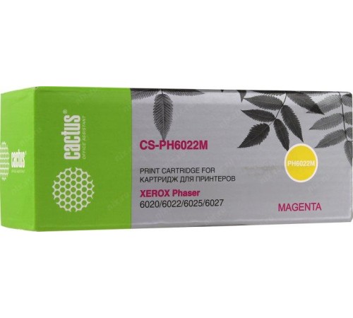 -/ Картридж лазерный Cactus CS-PH6022M 106R02761 пурпурный (1000стр.) для Xerox Phaser 6020/6022/WC6025