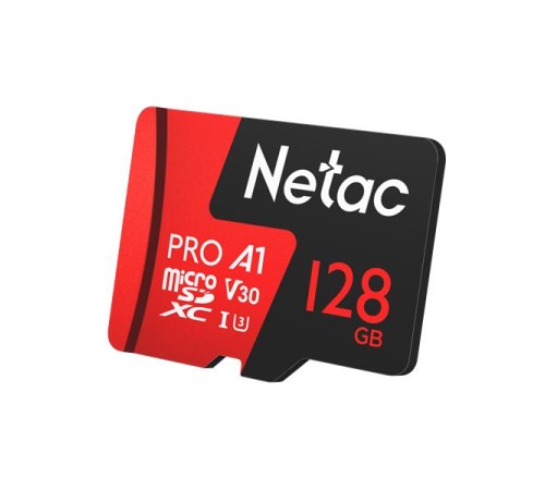 Носитель информации Netac P500 Extreme PRO 128GB MicroSDXC V30/A1/C10 up to 100MB/s, retail pack with SD Adapter