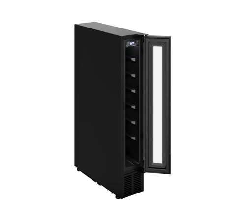 Винный шкаф KUPPERSBERG/ Винный шкаф KUPPERSBERG, встраиваемый, High-Tech, ВхШхГ 87х15х52.5 см, объем 20 л, вместимость 7 бутылок, диапазон температуры 5-20 градусов, механическое открытие двери, LED дисплей, уровень шума 39 дБ, цвет черный