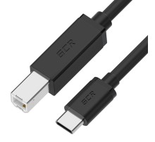 GCR Кабель 0.5m TypeC / USB 2.0 BM, черный, GCR-55249