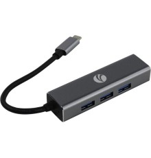 Кабель-концентратор/ Кабель-концентратор USB 3.1 Type-Cm --> 4 port USB3.0(f)  Aluminum Shell VCOM <DH310A>