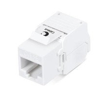 Вставка модуль Сabeus KJ-RJ45-Cat.5e-180-Toolless Вставка Keystone Jack RJ-45(8P8C), 180 градусов, категория 5e, без инструмента Toolless, белая