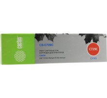 -/ Картридж лазерный Cactus CS-C729C 729 C голубой (1000стр.) для Canon i-SENSYS LBP-7010C/ LBP-7018C