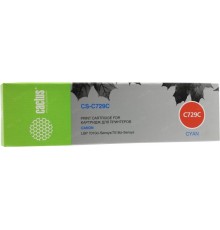 -/ Картридж лазерный Cactus CS-C729C 729 C голубой (1000стр.) для Canon i-SENSYS LBP-7010C/ LBP-7018C