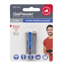Батарейка Крона/ Батарейка GoPower Крона 6LR61 BL1 Alkaline 9V (1/10/240) (1 шт.)