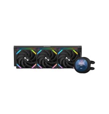Водяное охлаждение для процессора/ Water Cooling System SAMA Q70 Black (360mm, LED temp., Black, ARGB/ Fans: 3x120mm, 86CFM, 30dBA, 2600RPM/ Pump height 64mm, 30dBA, 2800RPM, Rad thickness 27mm/ S: 1851, 1700, 1200, 20XX, 115X, AM5, AM4)