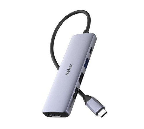 USB-концентратор Netac Hub WF13, Type-C to USB3.0+USB2.0*2+100W PD+HDMI (repl. NT08WF13-30GR)
