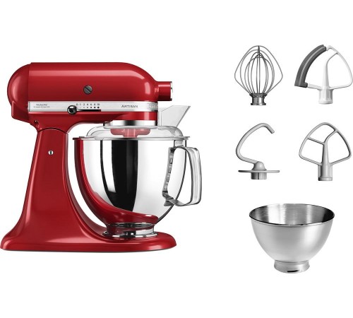 Настольный миксер KitchenAid Настольный миксер с откидным блоком Artisan 4.8 л, красный Настольный миксер KitchenAid Настольный миксер с откидным блоком Artisan 4.8 л, красный