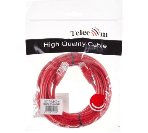 Патчкорд/ Патчкорд литой "Telecom" UTP кат.5е 5,0м красный