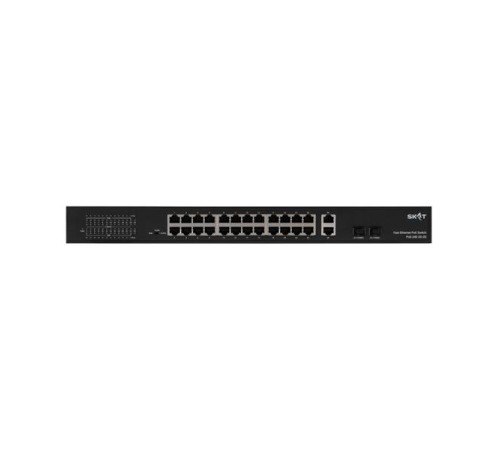 Коммутатор (4085) SKAT PoE-24E-2G-2S коммутатор PoE Plus, мощность 400Вт, порты:24-Ethernet, 2-Uplink, 2-SFP