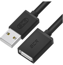 GCR Удлинитель 0.5m USB 2.0 AM/AF, черный, GCR-55067