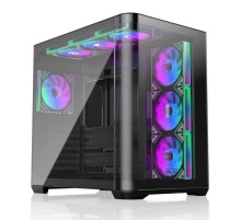 Корпус без блока питания/ Case Raijintek ATREUS BT7, Midi-Tower, TG, 7x120mm ARGB, 2xUSB-A 3.0 + 1xUSB Type-C , E-ATX, ATX, mATX, mITX Black
