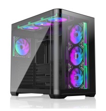 Корпус без блока питания/ Case Raijintek ATREUS BT7, Midi-Tower, TG, 7x120mm ARGB, 2xUSB-A 3.0 + 1xUSB Type-C , E-ATX, ATX, mATX, mITX Black