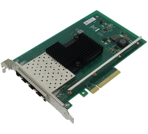 Сетевой адаптер Intel Ethernet Converged Network Adapter X710-DA4, 10Gb Quad Ports SFP+, transivers no included, LP and FH brackets included, bulk, 1 year