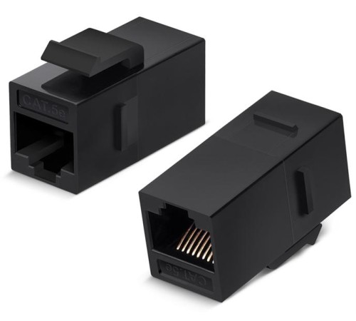 Проходной адаптер Cabeus CA-KJ-8p8c-C5e Проходной адаптер формата Keystone, RJ45-RJ45 (8p8c), категория 5е, неэкранированный