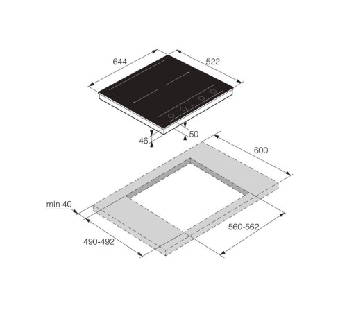 Варочная панель ASKO/ Арт. 737831 ; Варочная панель ASKO; Габаритные размеры (Ш/Г/В): 644/522/47 мм; 64 см; Точный контроль температуры нагрева посуды;Управление Easy Dial™ 2.0;Функция объединения зон Auto Bridge™;13 ступеней регулировки мощности;Таймер н
