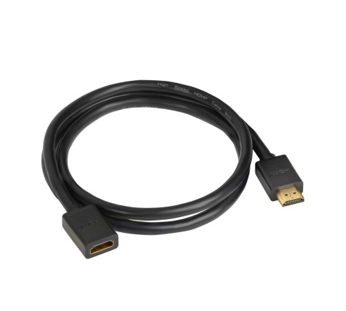 Greenconnect Удлинитель 1.0m v2.0 HDMI-HDMI черный, OD7.3mm, 28/28 AWG, позолоченные контакты, Ethernet 18.0 Гбит/с, 19M / 19F, GCR-HMFR6-BB3S-1m, тройной экран Greenconnect Удлинитель 1.0m v2.0 HDMI-HDMI черный, OD7.3mm, 28/28 AWG, позолоченные контакты, Ethernet 18.0 Гбит/с, 19M / 19F, GCR-HMFR6-BB3S-1m, тройной экран