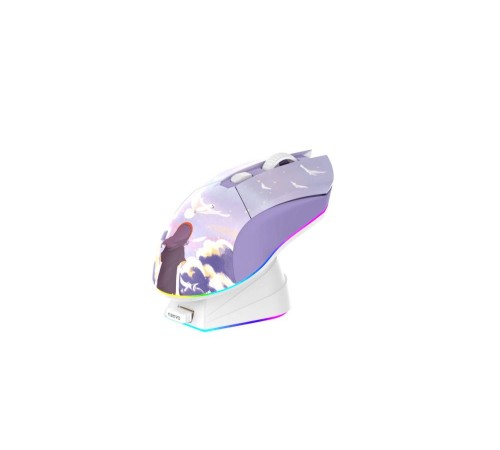 Мышь игровая беспроводная Dareu EM901X Dream (фиолетовый, серия "Dream"), DPI 400/800/1600/3200/6400/12000, подключение: проводное+2.4GHz, подсветка RGB, с зарядной станцией, встроенный аккумулятор 930mAh, размер 124x67x39мм (Вскрытая упаковка) Мышь игровая беспроводная Dareu EM901X Dream (фиолетовый, серия "Dream"), DPI 400/800/1600/3200/6400/12000, подключение: проводное+2.4GHz, подсветка RGB, с зарядной станцией, встроенный аккумулятор 930mAh, размер 124x67x39мм (Вскрытая упаковка)
