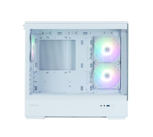 корпус ZALMAN P30 V2, MATX, WHITE, WINDOW, 2x3.5", 3x2.5", 1xUSB TYPE-C, 1xUSB3.0, SIDE 2x120mm ARGB, REAR 1x120mm ARGB, VGA support