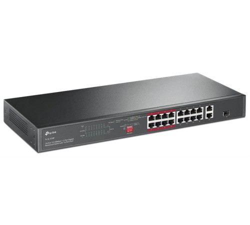 коммутатор TP-Link TL-SL1218P, 16-Port 10/100Mbps + 2-Port Gigabit Rackmount Switch with 16-Port PoE+