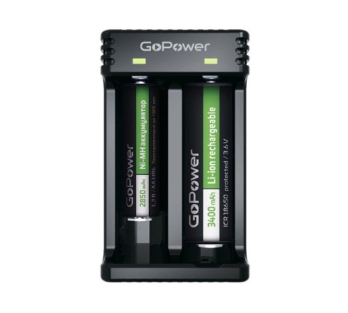 З/У для аккумуляторов GoPower LiCharger 4 Ni-MH/Ni-Cd/Li-ion/IMR 2 слота (1/100)