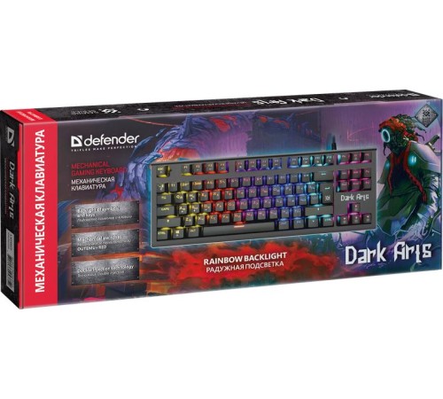 Defender Механическая клавиатура Dark Arts GK-375 RU,Rainbow,87 клавиш Defender Механическая клавиатура Dark Arts GK-375 RU,Rainbow,87 клавиш