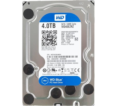Жесткий диск/ HDD WD SATA3 4Tb Blue 5400 64Mb