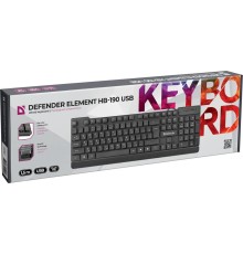Проводная клавиатура Defender 45191 Element HB-190 USB RU,черный,полноразмерная