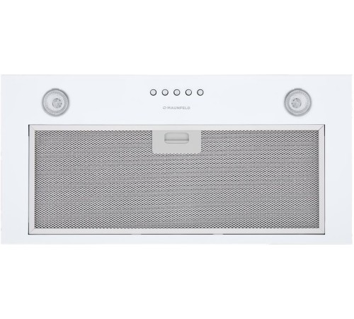 ВЫТЯЖКА MAUNFELD CROSBY SINGL 60 WHITE/ Полновстраиваемая, 60см, 850 м3, кнопочное управление, LED, площадь кухни до 30м2, опция: угольный фильтр CF140C-2шт, белая
