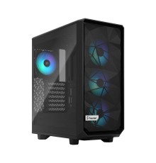 Корпус ПК без блока питания/ Case Fractal Design Meshify 2 Compact Lite RGB TG Light Tint, Midi-Tower, 4x120mm RGB, 2xUSB-A 3.2 ATX, mATX, mITX Black