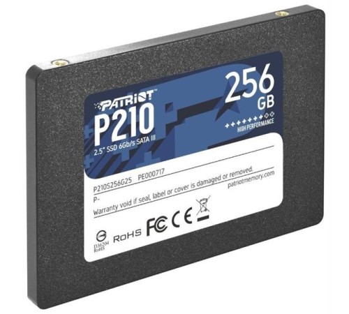 Твердотельный накопитель Patriot SSD P210 256GB SATA3 2.5" R500/W400 TBW 120TB 3D NAND Твердотельный накопитель Patriot SSD P210 256GB SATA3 2.5" R500/W400 TBW 120TB 3D NAND