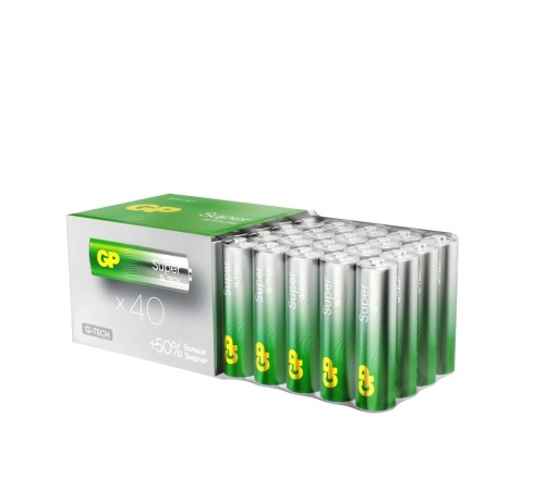 Батарейки AA Алкалиновые батарейки GP Super Alkaline 15A AA - 40 шт. в плёнке