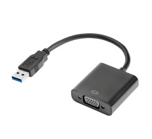 GCR Конвертер-переходник USB 3.0 AM > VGA 15F, черный, GCR-U32VGA2B