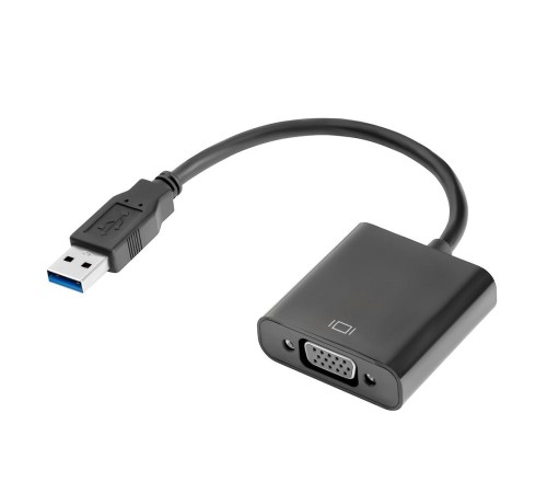 GCR Конвертер-переходник USB 3.0 AM > VGA 15F, черный, GCR-U32VGA2B GCR Конвертер-переходник USB 3.0 AM > VGA 15F, черный, GCR-U32VGA2B