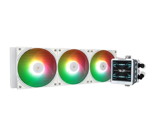 Водяное охлаждение для процессора/ Water Cooling System Thermalright Frozen Warframe 360 Ultra White Argb (360mm, White, ARGB/ Fans: 3x120mm, 70.84CFM, 29.8dBA, 2000RPM/ Pump height 60mm, 23dBA, 3000RPM, Rad thickness 27mm/ S: 1200, 1700, 1851, 2011, 2066