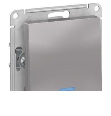 ATLASDESIGN 1-клавишный ВЫКЛЮЧАТЕЛЬ с подсвет., сх.1а, 10АХ, механизм, АЛЮМИНИЙ