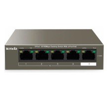 Коммутатор/ Tenda TEF1105P-4-38W 5-Port 10/100Mbps Desktop Switch with 4-Port PoE