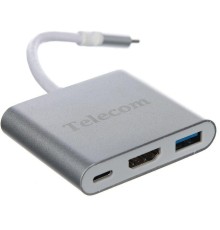 Кабель-концентратор/ Кабель-концентратор USB3.1 TypeCm -->HDMI+USB3.0 +PD charging 4K@30Hz, Telecom<TUC010>