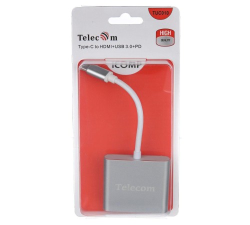 Кабель-концентратор/ Кабель-концентратор USB3.1 TypeCm -->HDMI+USB3.0 +PD charging 4K@30Hz, Telecom<TUC010> Кабель-концентратор/ Кабель-концентратор USB3.1 TypeCm -->HDMI+USB3.0 +PD charging 4K@30Hz, Telecom<TUC010>